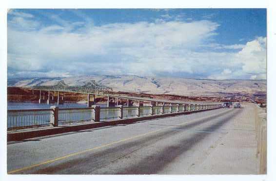 The Dalles Interstate Bridge, Columbia River, Oregon, OR, pre-zip code Chrome