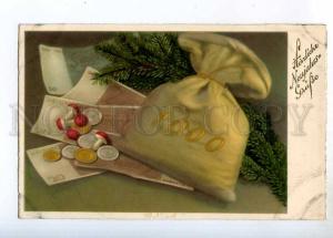 244275 NEW YEAR Wishes MUSHROOM Coins Bills Vintage PC