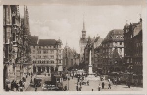 RPPC Postcard Munich Germany München Marienplatz