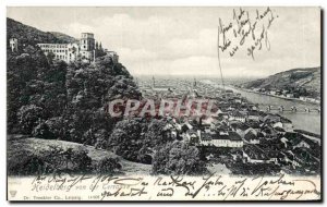 Postcard Old Heidelberg von der Terrasse