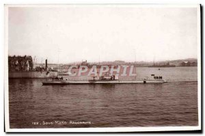 Old Postcard Boat War Submarine Argonaute