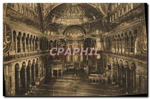 Postcard Old Contantinople Interior of St. Sophia Turkey