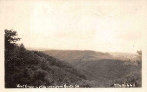 RPPC HILLS SEEN FROM ROUTE 50 WEST VIRGINIA REAL PHOTO POSTCARD (c. 1930s)