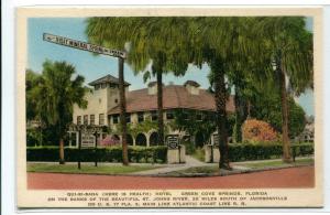 Qui Si Sana Health Hotel Green Cove Springs Florida hand colored postcard