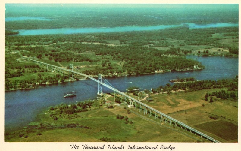 Vintage Postcard 1920's View Thousand Islands International Bridge New York NY 