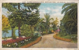 California Los Angeles Flower Bordered Walk Westlake Park 1930