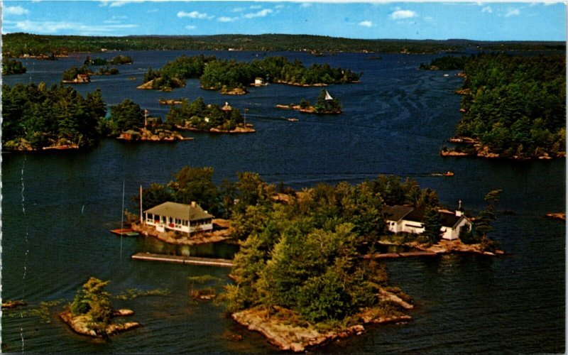 Postcard ON Peterborough Stony Lake St. Peter's Anglican Church Island 1960s K77