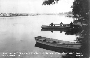 RPPC FOX RIVER CHAPEL HILL COUNTRY CLUB MCHENRY ILLINOIS REAL PHOTO POSTCARD '46