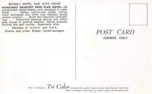 BEVERLY MOTEL & AUTO COURT Nanaimo, BC, Canada Roadside c1950s Vintage Postcard