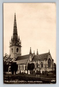 RPPC Bodewyddan Wales UK United Kingdom, Marble Church Real Photo Postcard 
