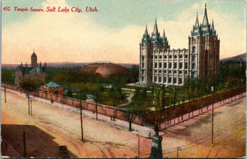Temple Square Salt Lake City Utah UT Antique Postcard DB UNP Unused Divided Back 