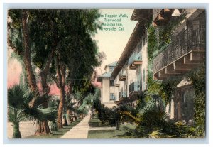 C.1907 Hand Colored Pepper Walk Rivers Side, CA Postcard P225E