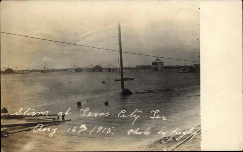 Texas City TX 1915 Storm Real Photo Postcard