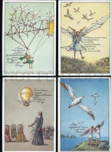 137266 History of ballooning Collection of 16 old postcards