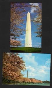 DC Lot of 2 Cherry Blossoms Washington Monument Postcards