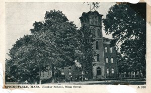 Vintage Postcard 1910's Hooker School Main Street Springfield MA