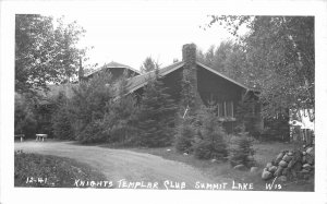 Postcard RPPC 1940s Wisconsin Summit Lake Knights Templar Club 12-41 WI24-2283
