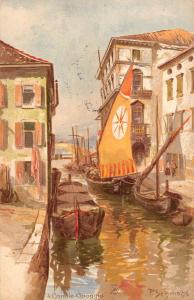 BR95351 canale chioggia painting postcard italy