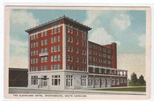 Cleveland Hotel Spartanburg South Carolina 1920s postcard