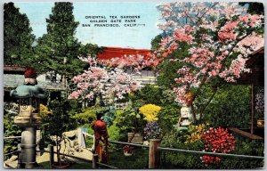San Francisco  California, 1955 Oriental Tea Gardens, Golden Gate Park, Postcard