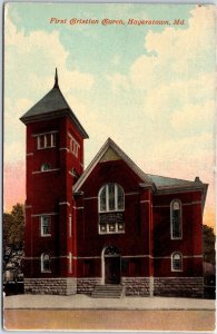 VINTAGE POSTCARD THE FIRST CHRISTIAN CHURCH AT HAGERSTOWN MARYLAND c. 1910