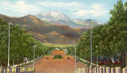 CO - Colorado Springs, Pike's Peak from Platte Avenue