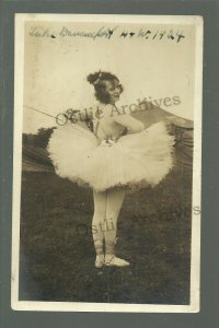 RPPC RP 1924 AUTOGRAPHED Hagenbeck & Wallace CIRCUS Horse Rider LULU DAVENPORT