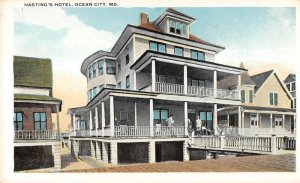 Ocean City Maryland view from street of Hastings Hotel vintage pc DD6875