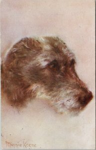 Minnie Keene Artist Signed Dog Portrait Irish Wolfhound ?? Postcard G71