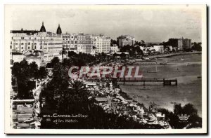 Postcard Old Cannes Beach and Hotels