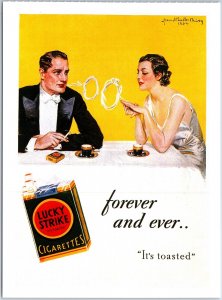 LUCKY STRIKE CIGARETTES VINTAGE ADVERTISING SMOKER ROMANCE JUMBO SIZE 7 X 5