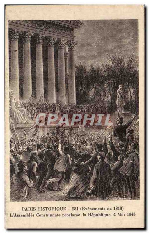 Old Postcard History Historical Events Paris 1848 L & # constituent 39assembl...