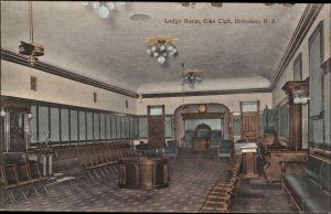 Hoboken New Jersey NJ Elks Club BPOE Lodge Room c1910 Postcard