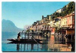 Modern Postcard Gandria Lago di Lugano