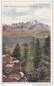 Pikes Peak From Summit Of Mt. Manitou, Colorado, PU-1934