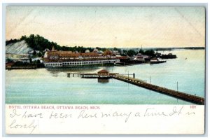 c1905s Hotel Ottawa Beach Aerial View Ottawa Beach Michigan MI Unposted Postcard 