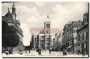 Old Postcard Saint Denis L & # 39Hotel Town And The Basilica