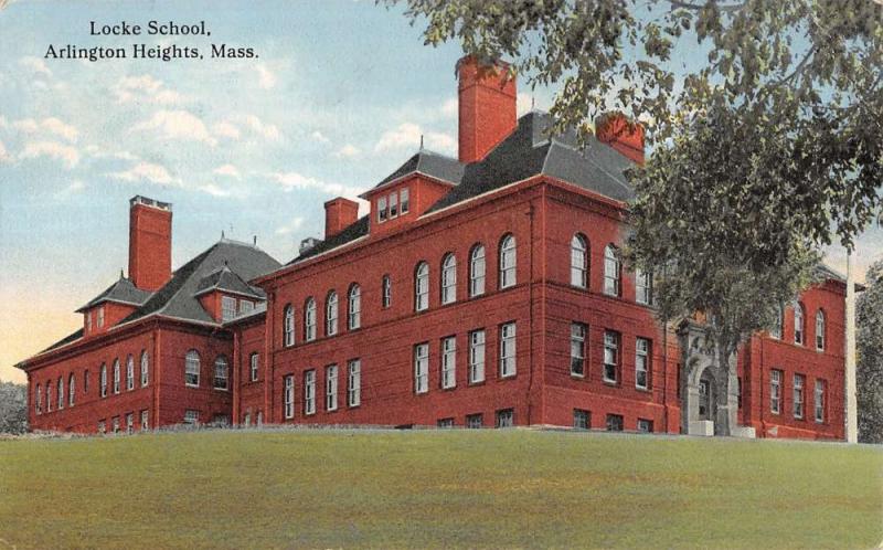 Arlington Heights Massachusetts Locke School Exterior Antique Postcard K13433