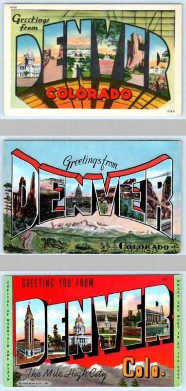 Unused Denver CO South High school COLORADO Vintage Linen postcard 