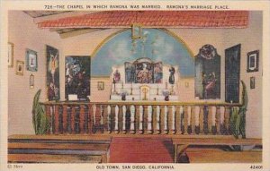 California San Diego The Chapel in Which Ramona Was Married Ramona Marriage P...