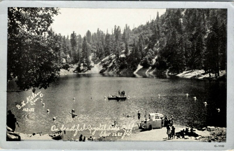 Vintage Crystal Lake California Bird's Eye View NIELEN CIN., O. - A19 