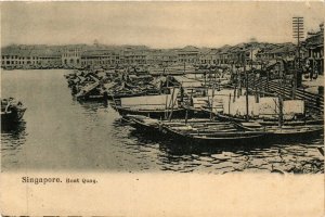 PC CPA SINGAPORE, BOAT QUAY, Vintage Postcard (b18656)