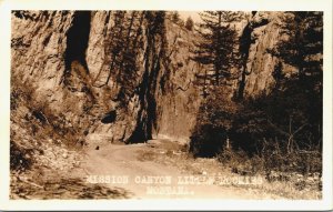 RPPC Mission Canyon Little Rockies Mountains Montana Real Photo Postcard AZO