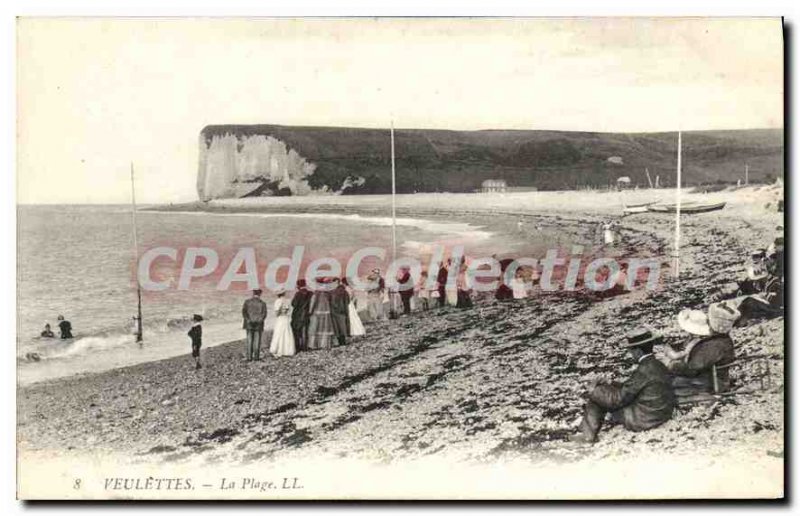 Old Postcard Veulettes The Beach