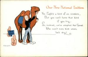 E WEAVER Prohibition Comic Camel Old Postcard