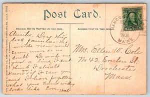 1908  Bar Harbor  Maine  Belmont Hotel  Postcard