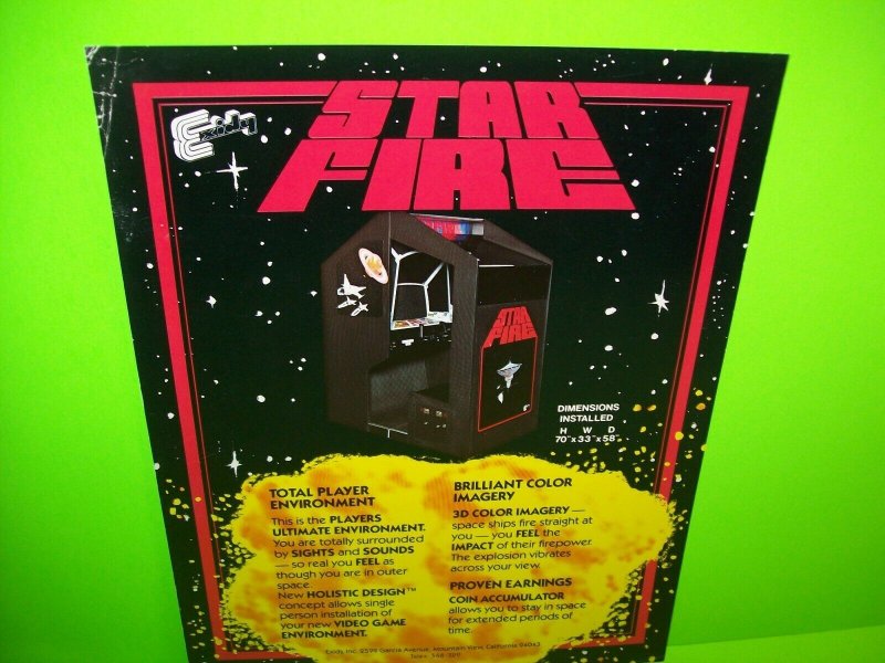 Star Fire Arcade FLYER Original 1979 Exidy Video Game Art Space Age Graphics