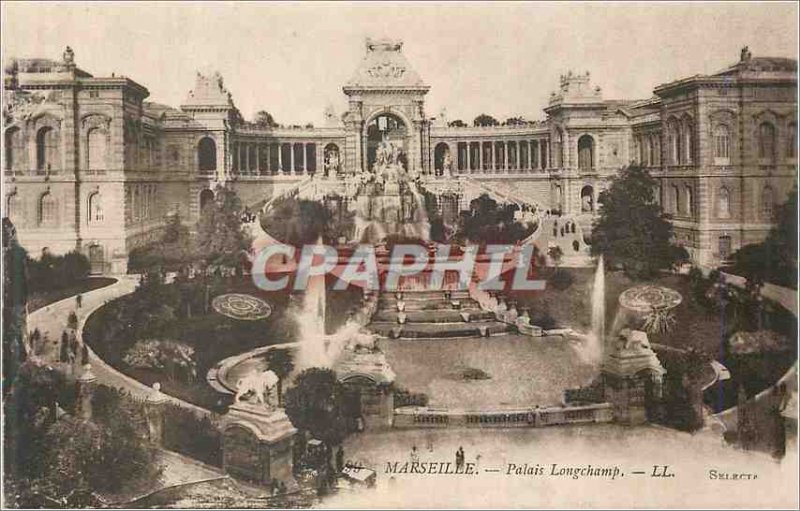 Postcard Old Marseille Palais Longchamp Lion