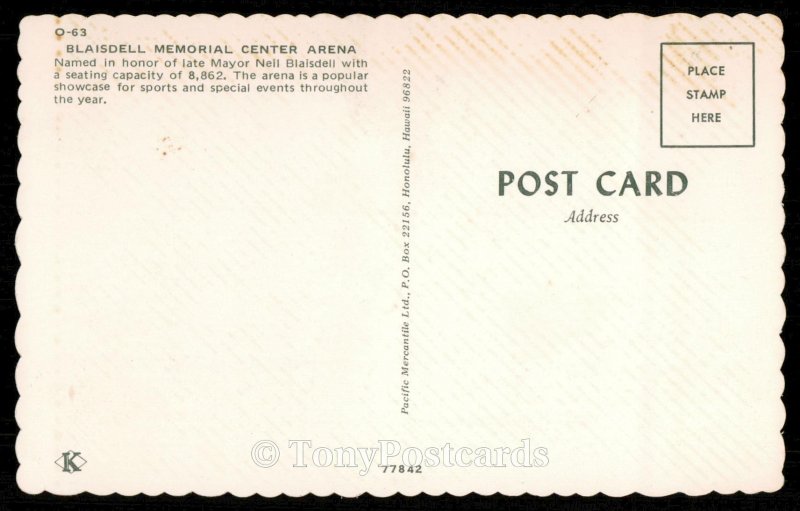 Blaisdell Memorial Center Arena