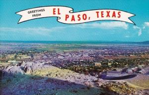 Texas El Paso Greetings Skyline Looking South